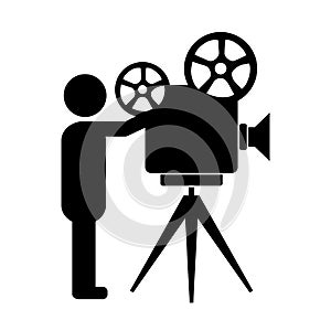 Movie producer vector icon