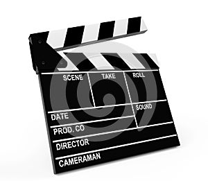 Movie production clapper board