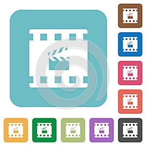 Movie production rounded square flat icons