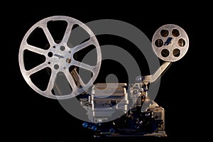 Movie projector on black background