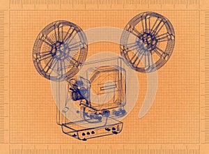 Movie projector - Retro Blueprint