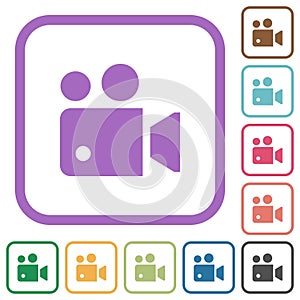 Movie projector solid simple icons