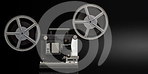Movie projector in working, 3D
