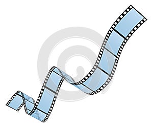 Movie reel strip waving. Cinema film roll