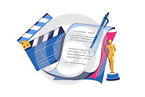 Movie script, filmmaking and cinematography