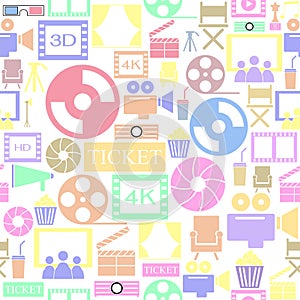 Movie seamless pattern background icon