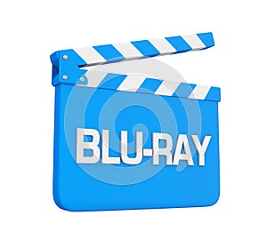 Movie Slate with `Blu-Ray` Text Isolated