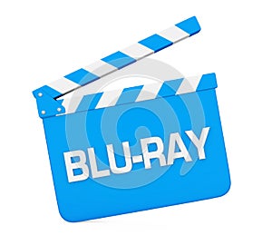 Movie Slate with `Blu-Ray` Text Isolated photo