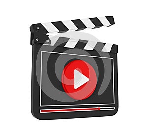 Movie Slate with Play Button Isolated