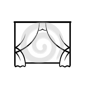 Movie theater curtain outline icon