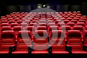 Movie theater empty auditorium with seats