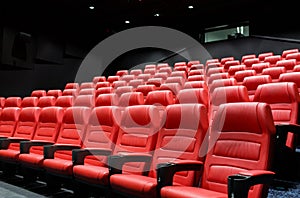 Movie theater empty auditorium with seats