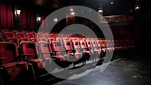 movie theater empty auditorium with seats. Generative AI