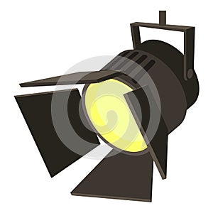 Movie or theatre spotlight icon, cartoon style