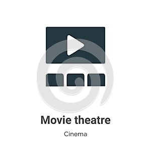 Movie theatre vector icon on white background. Flat vector movie theatre icon symbol sign from modern cinema collection for mobile