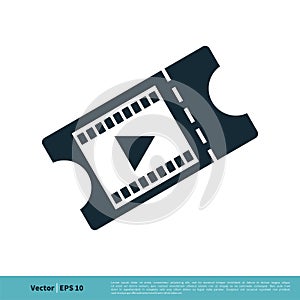 Movie Ticket Icon Vector Logo Template Illustration Design. Vector EPS 10