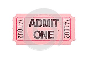 Movie ticket isolated on white