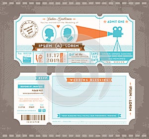 Movie Ticket Wedding Invitation Design Template