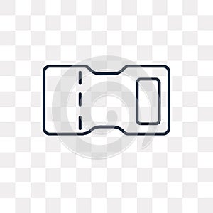 Movie tickets vector icon isolated on transparent background, li