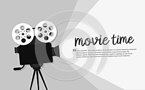 Movie time concept. Cinema banner design