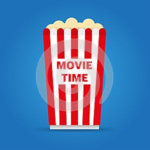 Movie time illustration. Cinema poster concept. Banner design for movie theater.