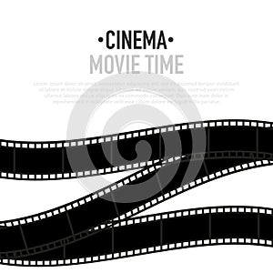 Movie time illustration. Cinema poster concept. Banner design for movie theater.