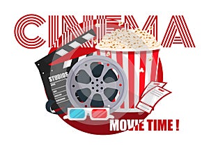 Movie time vector illustration.