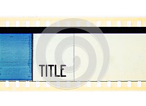 Movie title text on film leader