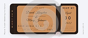 Movie Wedding Ticket Vector