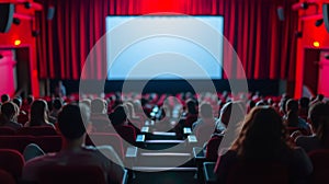 Moviegoers Watching a Film in a Cinema photo