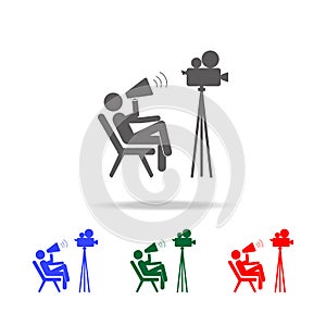 movieproducer icon. Elements of people profession in multi colored icons. Premium quality graphic design icon. Simple icon for web