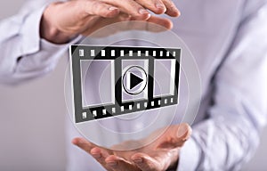 Concept of movies, video and cinema
