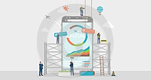 Movile investment  robot advisor, fin tech apps  vector banner illustration