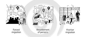 Moving abroad abstract concept vector illustrations.