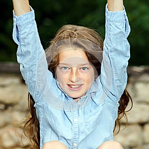 Moving into adulthood. Outdoor portrait of teenage girl.