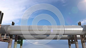 Moving along lng gas pipeline and tubes with crude oil petroleum loopable