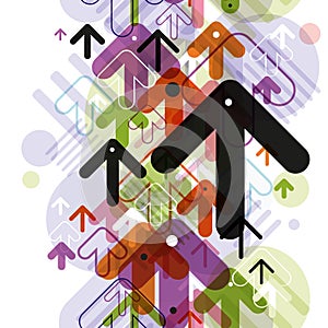 Moving arrows seamless background, techno style seamless pattern