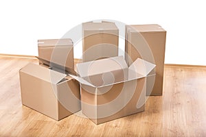 Moving boxes on the floor