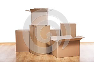 Moving boxes on the floor
