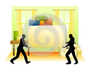 Moving Boxes Into House