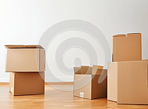 Moving Boxes In New House on floor