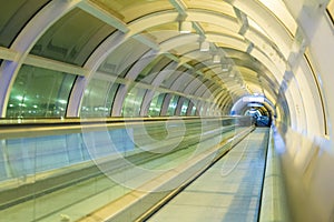 A moving walkway from Gara de Nord train station photo