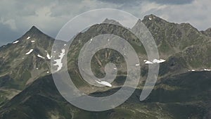 Moving clouds near Mountain Peak at Schoenjoch, Tirol, Austria