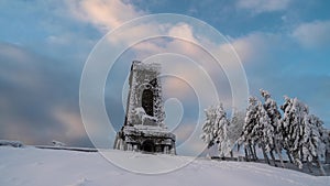 Moving clouds at the Shipka National Monument