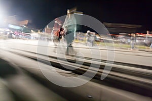 Moving crowd.motion blur