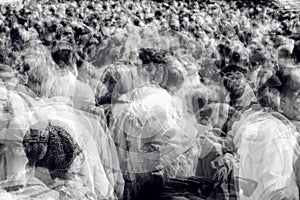 Moving crowd multiple exposure