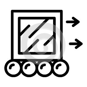 Moving a cube icon, outline style