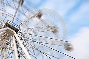 Moving Ferris wheel in motion