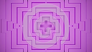 Moving geometric 3d pattern in center. Design. Repeating 3D pattern in center with a geometric shape. Labyrinthine