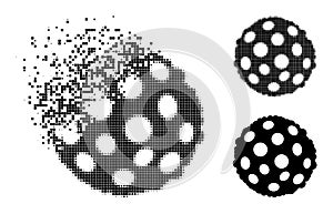Moving and Halftone Pixel Bacterium Spore Icon